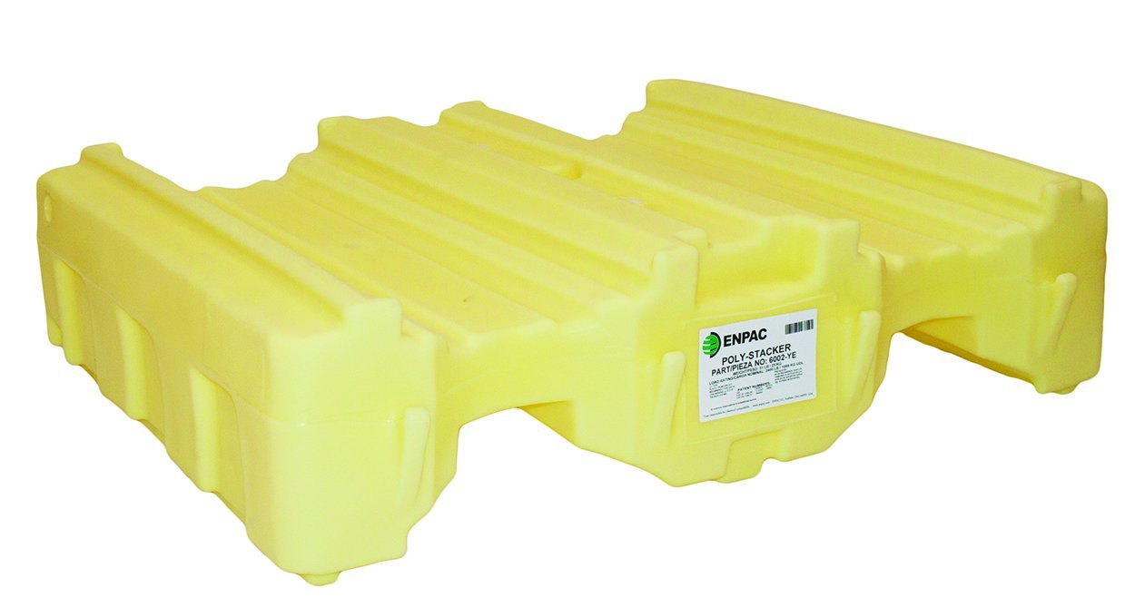 ENPAC 2 Drum Poly-Stacker Drum Dispensing System, Yellow, Durable, Additional Storage, Saves Floor Space, Forkliftable, Polyethylene