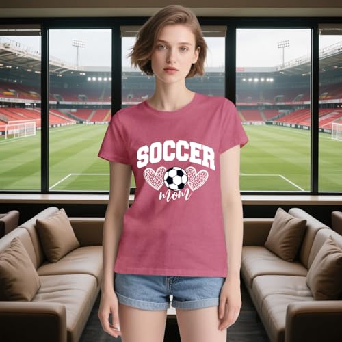 Womens Soccer Mom Shirt Soccer T-Shirts Funny Game Day Tee Tops4