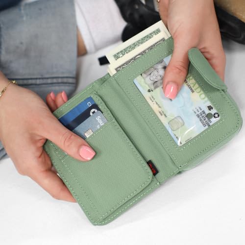 Image of Sherpani Barcelona, Nylon Bifold Zipper Pocket Wallet for Women, Travel Bag, RFID Protection