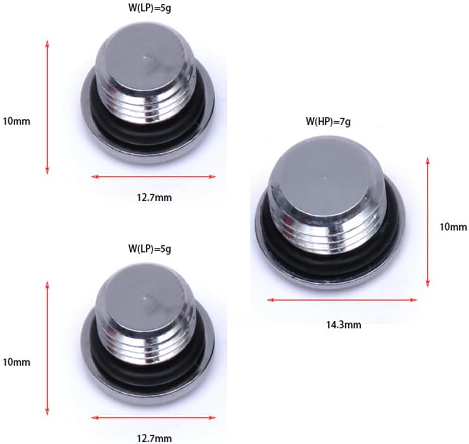 3PCS Universal Diving Port Plug with O-Ring, 1 HP & 2 LP, 3/8-24 & 7/16-20 Thread, Copper Chrome Plated for Scuba Diving First Stage Regulator
