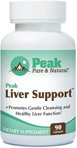 Peak Pure & Natural Peak Liver Support Suplemento de apoyo hepático a base de cardo mariano  Limpieza y desintoxicación del hígado  90 cápsulas
