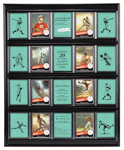 MCS 16x20 Inch Collector Card Wall Display, Holds 20 Sports Cards, Black (52894)