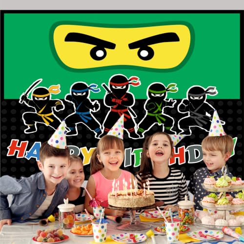 Image of Ninja Theme Backdrop | Backdrop for Birthday Decoration | Happy Birthday Banner (Pack of 1, Multicolor, Size: 4x3 Feet)