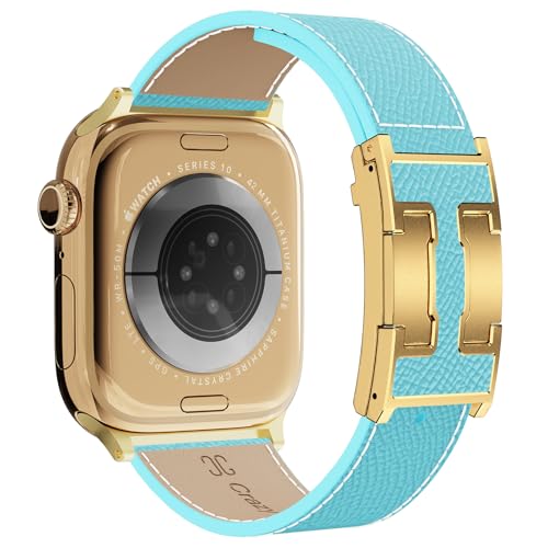 おしゃれで可愛いバンドはApple Watch 38mm/40mm/41mm/42mm/44mm/45mm/49mmに対応。H型マグネットバックルで男女兼用。高級レザーバンドはiWatch SE Series 10/9/8/7/6/5/4/3/2/1 Ul