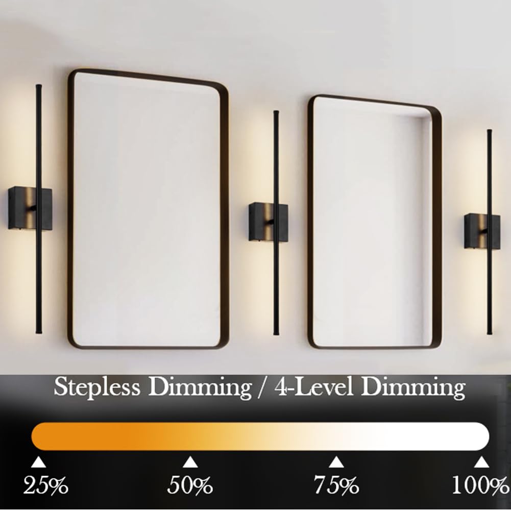 Lampada da Parete a LED Ricaricabile, Senza Fili con Telecomando, per Interni, dimmerabile, Lampada Lunga, Girevole, Specchio, Senza Alimentazione, Timer di Illuminazione, USB, lam