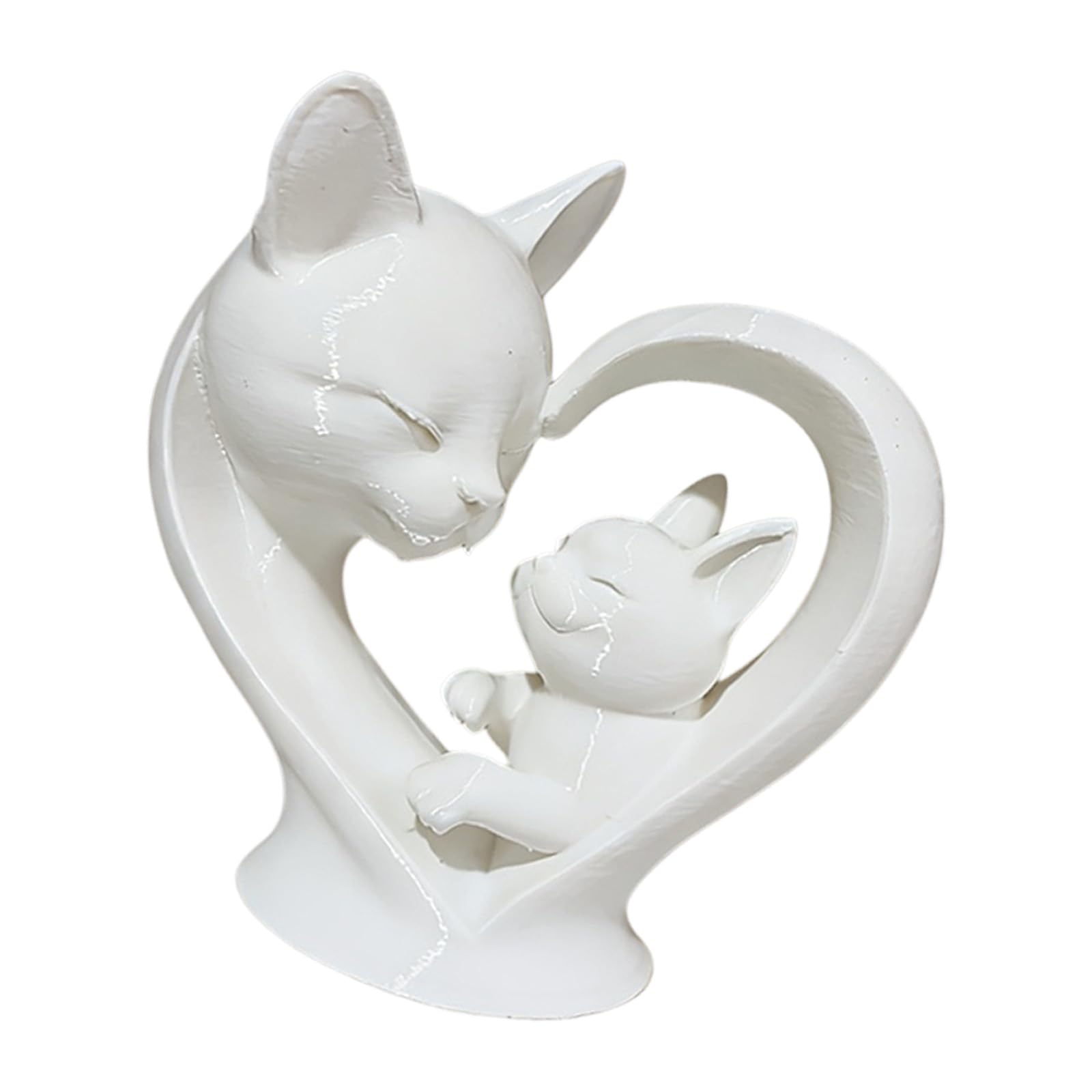 Tsophreniq Statues Mother and Cats Figurine Bookshelf Tabletop Decor Animal Sculptures Home Decors