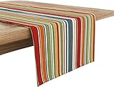 Ruvanti 100% Cotton Table Runner 108 Inches Long, Non-Slip, Stain Resistant, Washable & Reusable Table Runners Perfect for Wedding, Parties, Christmas, Holiday, in-Door use - Multi Stripe