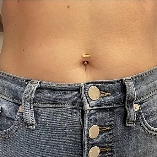 Vcmart 14G Clicker Belly Button Rings For Women Surgical Stainless Steel Belly Barbell Piercing Reverse Curved Navel Barbell Belly Button Piercing Jewelry Body Jewelry #TOP4