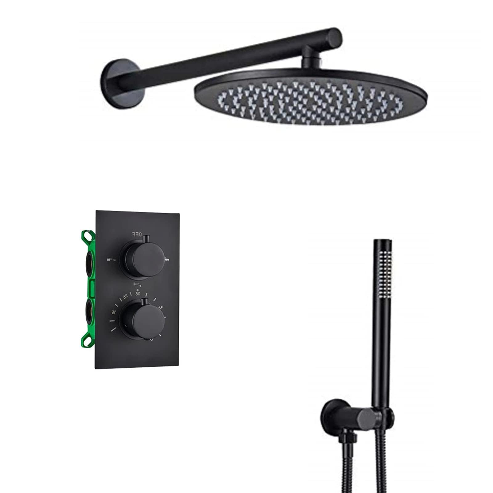 Colonne douche effet pluie thermostatique encastrable pour salle de bain