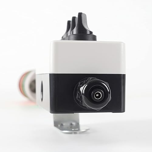 Miniatura 8 de Luz LED de torre Andon de 3 pilas superbrillante con zumbador (rojo/amarillo/verde), IP53, Plug & Play con adaptador de 6 pies e interruptor ABB -