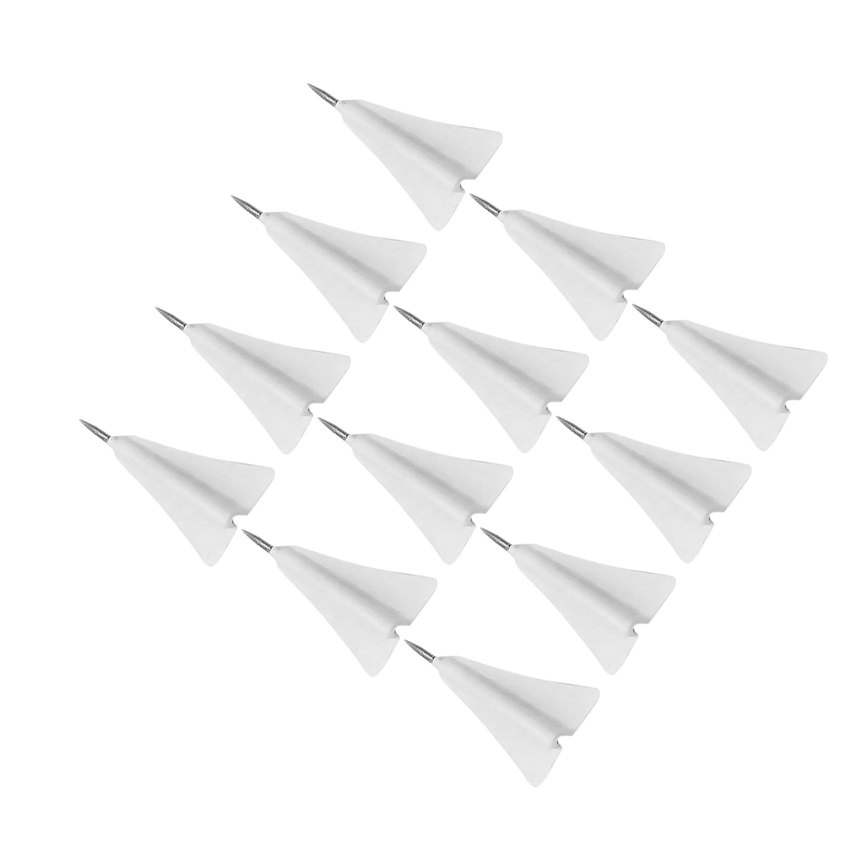 12 Punaises d'avion en Abs et Acier Blanc, Épingles Créatives et Délicates pour Tableau en Liège, Faciles à Stocker Mur de Photos ou Cartes