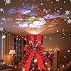 Christmas tree hat topper wprojection modes lighted large red sequins hat xmas tree topper wpine cone and bow ribbon ornament xmas tree topper top hat for home holiday tree decoration xmas gifts  urban country home decor