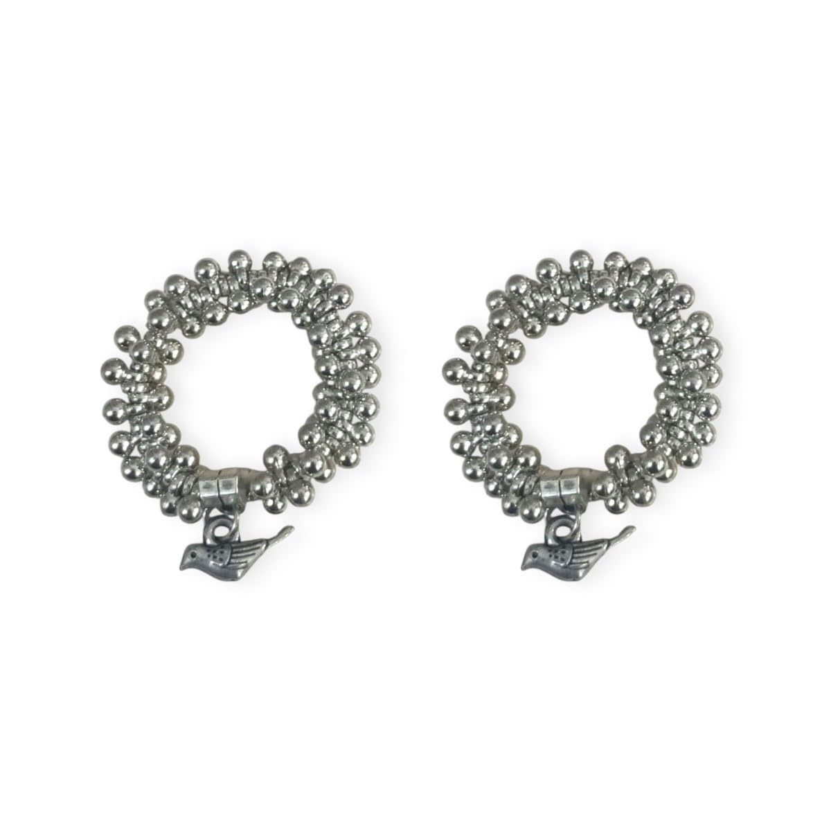 Women's & Girls Traditional Oxidised Silver Toe Rings Bead Adjustable Chandi Bichiya Pair with Charm Stylish Toe Rings/Leg Rings for Anniversary Wedding Gifts-image-37