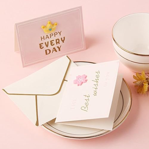 Miniatura 7 de Tarjetas únicas de feliz cumpleaños, tarjeta de felicitación creativa con sobre, linda corona de flores, tarjetas de feliz cumpleaños, tarjetas de