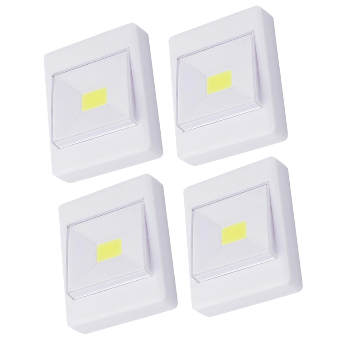 DOITOOL 4pcs LED Wall Lights White Cabinet Lighting for Home Self Adhesive Soft Light for Closets Stairs Bathrooms and Entryways Eye Protection No Battery Included