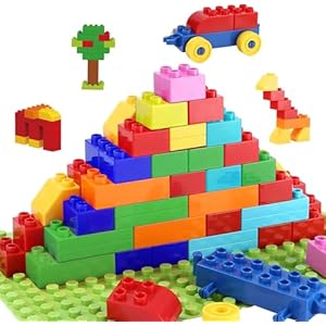 LEAZZLE Grandes Bloques de construcción,Bloques de construcción para niños pequeños a Partir de 2 años con Caja de Piedra,76 Pcs