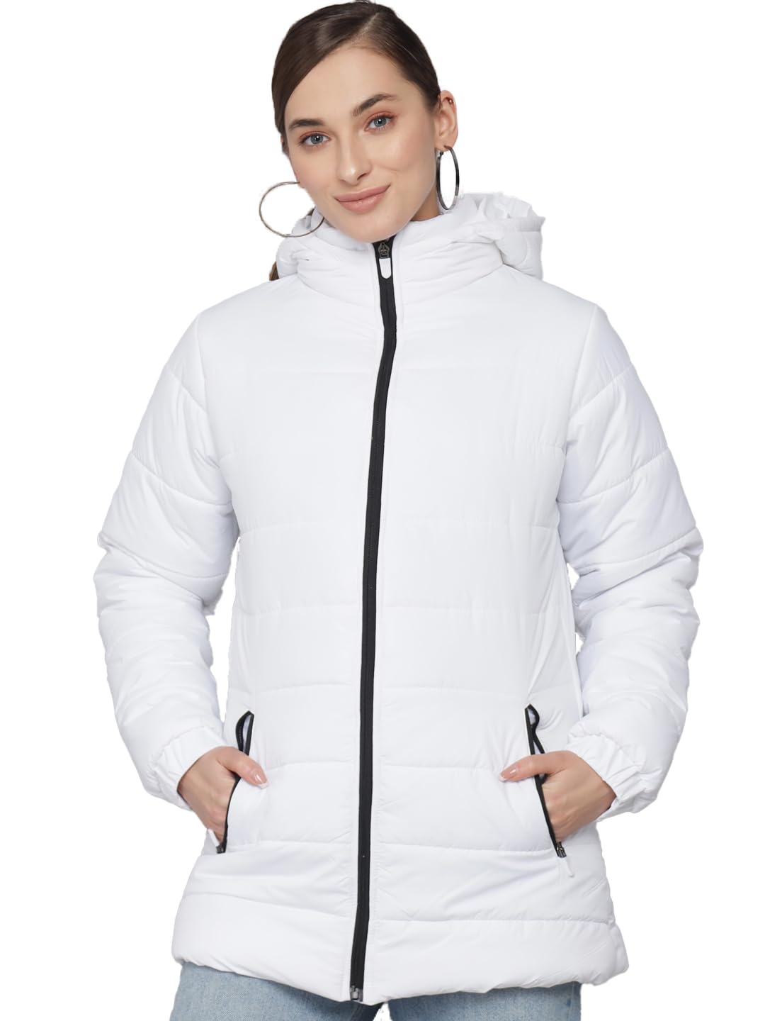 kotty Women Nylon Full Sleeve Solid Long Length Puffer Jacket-picture-20