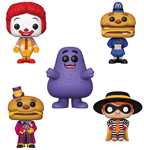 🔥 Crazy Deals Funko Pop! Ad Icons: McDonald's Set - Ronald McDonald, Hamburglar, Officer Big Mac, Grimace, Mayor McCheese Bundle of 5 Vinyl Figures