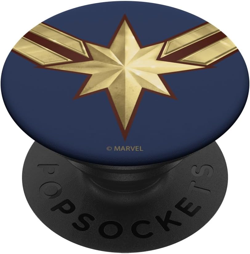Marvel Captain Marvel Movie Gold Blue Logo PopSockets MagSafe PopGrip for iPhone