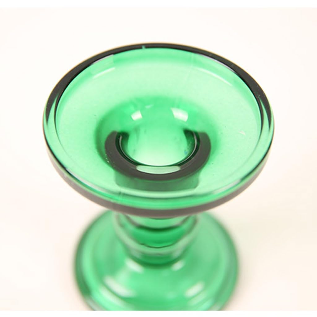 Kerzensockel Römischer Säulen-Kerzenhalter aus Glas, grüner Duftkerzenhalter, moderner Votivkerzenhalter, Tischdekoration, Ornamente Kerzentellerhalter(L14cm)