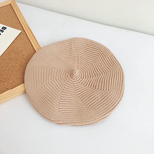 Little Girls Beret Hat French Artist Knit Hat Warm Knitted Beret for Kids Fashion Toddler Baby Beanie (Khaki01)3