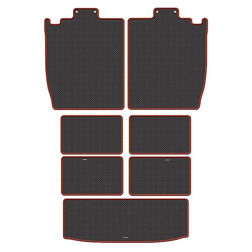Hotfield スズキ 互換品 スペーシアギア(XZ) SPACIA MK53S ラゲッジルームマット カーボンファイバー調 スペーシアギア ロック糸カラー:レッド