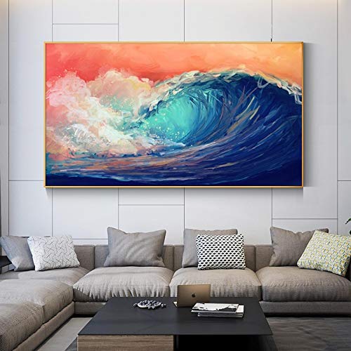 Toile vagues art abstrait moderne pour sublimer un grand mur vide