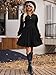 UEAL Black Long Sleeve Sweater Dress for Women Casual Ladies Fall Winter A Line Dresses Medium Black