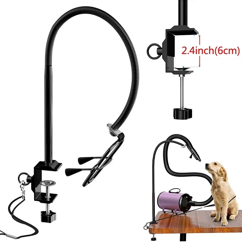 Hair Dryer mounting Bracket Clip pet Bathing and Grooming 360 Degree Adjustment Metal Hose Bracket