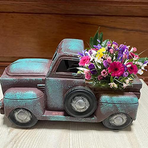 Moanyt Retro Style Creative Car Flower Pot Vintage Pickup Truck Plant Succulent Planter Cactus Desk Plant Pots For Home Garden Outdoor Decor #TOP3