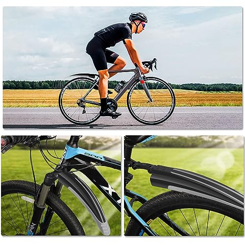 Ledeak Bike Mudguard Set, Portable Adjustable Road Mountain Bike Bicycle Cycling Tires Front and Rear Mud Guard Fenders for MTB Mountain Road Bike(Grey) - Image 5