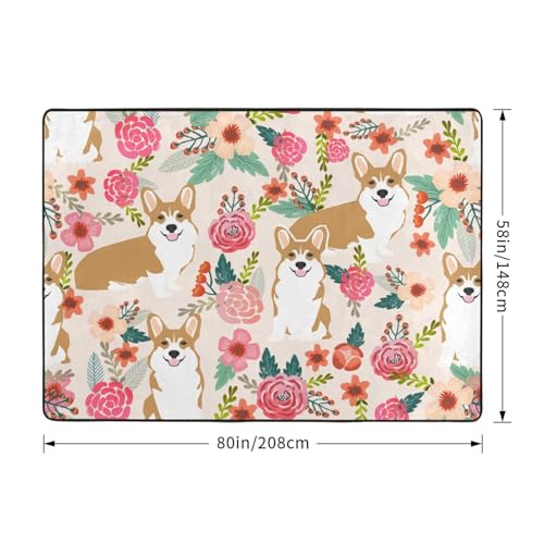 Tapis de chevet en peluche douce corgi pour créer un coin lecture cosy au salon