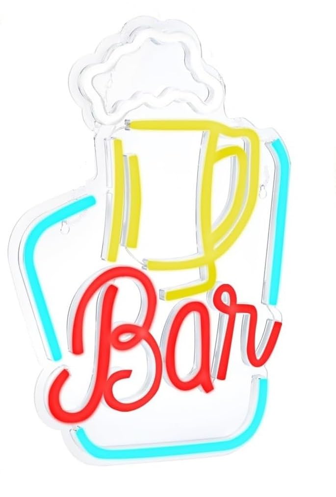 Dimmable Bar Neon Sign USB LED Beer Cocktail Light for Home Decor