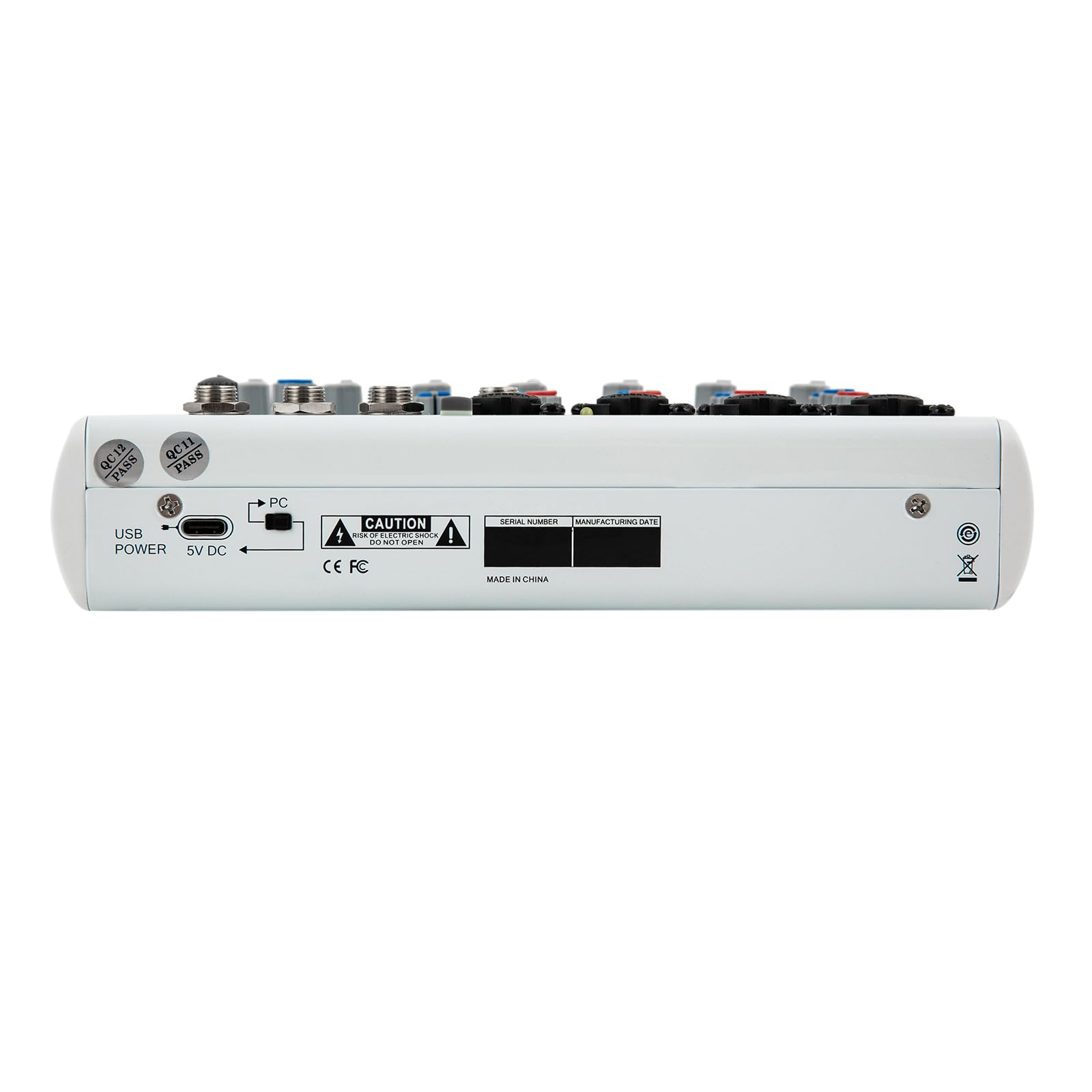 7-kanałowy mikser z Bluetooth i 88 efektami – interfejs audio USB, zasilanie fantomowe 48 V, do występów scenicznych, aktywności komercyjnych, streamingu na żywo, nagrywania i śpiewu (biały, 18,3 x