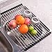 Seropy Roll Up Dish Drying Rack Over The Sink Drying Rack for Kitchen Counter, Rolling Dish Rack Over Sink Mat, Foldable Dish Drainer Stainless Steel Rack Kitchen Organization Gadgets 17.5