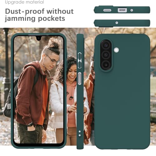 Image of YATWIN Silicone Case for Samsung Galaxy A17 4g /5g, Soft-Touch, Shockproof, DustProof, Antiskid Phone Cover for Samsung Galaxy A17 4g /5g - Dark Green