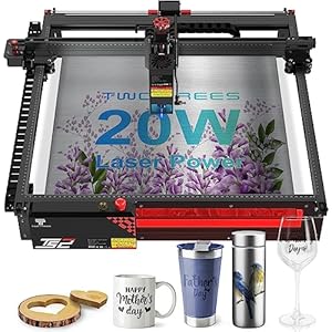 Twotrees TS2-20 W lasergraveermachine, 130 W lasergraveermachine met hoge energie, 20 W uitgangslasersnijder en graveermachine, doe-het-zelf lasergraveermachine voor hout/metaal/glas