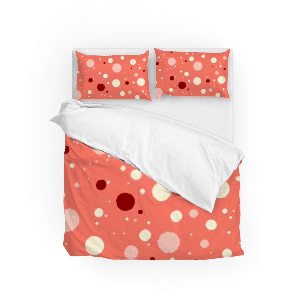 Parure de lit 3 pièces multicolore avec housse de couette et 2 taies d'oreiller motif gouttelettes