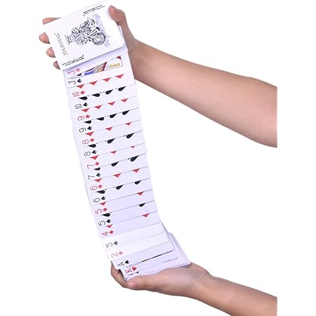 Amazon Electric Deck カードスプリングトランプ フルデックデック 滝カード ウォーターフォールトランプ カード引き ポーカートリック 近景マジック道具 赤 マジック 手品 おもちゃ
