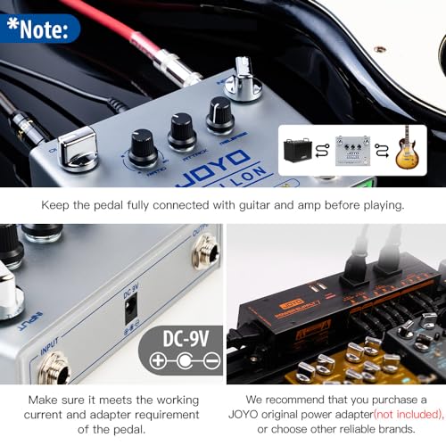 Image of JOYO Studio Compressor Guitar Pedal, Ratio /Attack /Release Control with Gain Reduction Indicator & Independent I /O, True Bypass (AVALLON R-19)