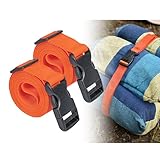 2 peças de tiras utilitárias premium de 2,5 cm x 180,3 cm (1,8 m) com fivela de liberação rápida alças de amarração curtas de nylon para amarrações de mochila equipamento de acampamento saco de dormir