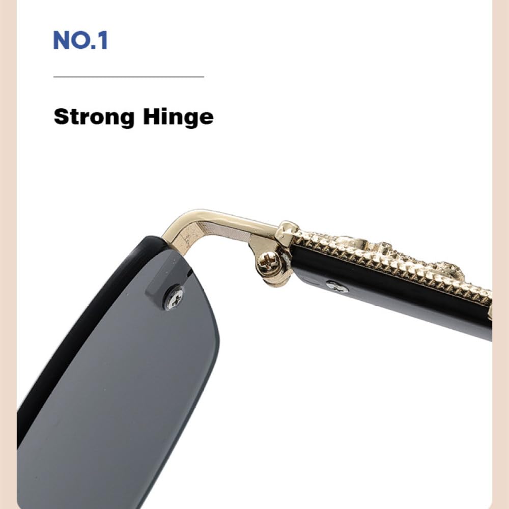 MUTYNE Moda Rectángulo Sin montura Gafas de sol Hombres Mujeres Sin marco Vintage Moda Leopardo Marco Gafas Sombras