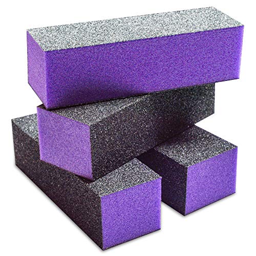 image for Karlash 10 Pcs Purple Black Nail Buffer Sanding Block Polisher Buffing