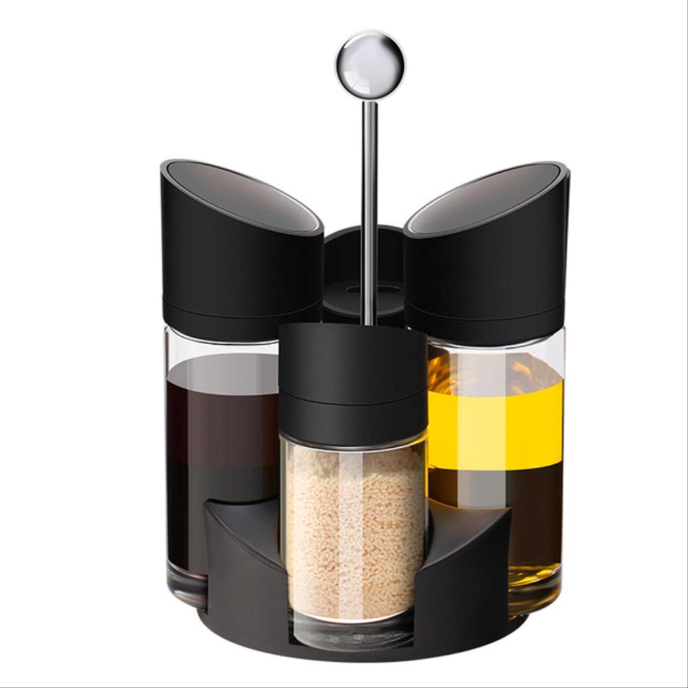 5-teilige Rotierende Cruet-Sets Für Gewürzbehälter-gewürzglas Salz- Und Pfefferstreuer Mit Öl-Essig-Flaschen-küchenregal 5 STK