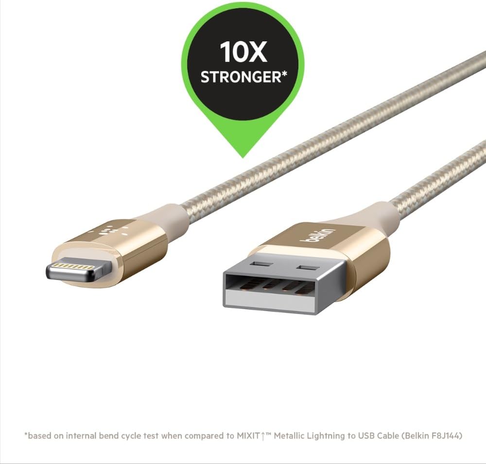 Black Friday Clearance Belkin MIXIT DuraTek Lightning to USB Cable - MFi-Certified iPhone Charging Cable for iPhone 11, 11 Pro, 11 Pro Max, XS, XS Max, XR, X, 8/8 Plus and more (4ft/1.2m), Gold Best Deal 🛒 Belkin MIXIT DuraTek Lightning to USB Cable - MFi-Certified iPhone Charging Cable for iPhone 11, 11 Pro, 11 Pro Max, XS, XS Max, XR, X, 8/8 Plus and more (4ft/1.2m), Gold