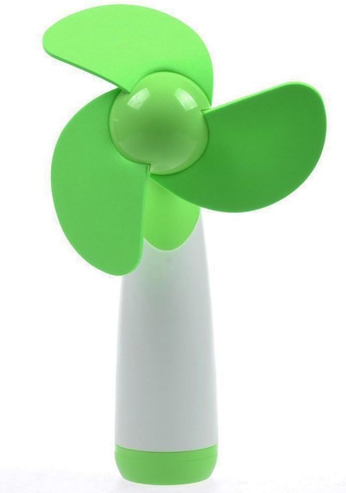 FAS1Portable Fan Handheld Mini Fan AA Battery Powered Super Mute Cooling Fan for Home, Office and Travel - Battery Not Included - Green
