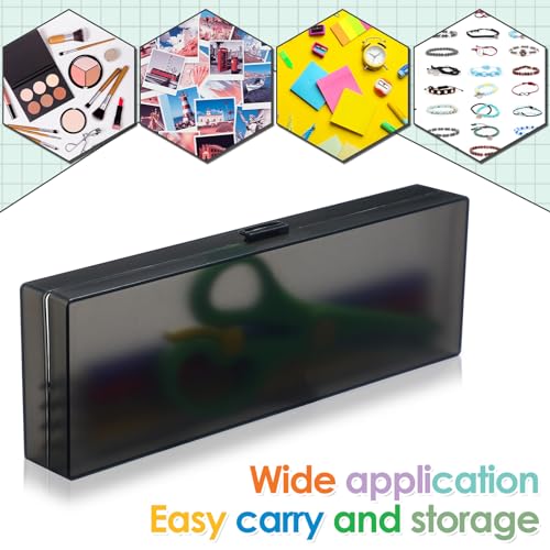 Image of Yexiya 30 Pack Pencil Box Plastic Pencil Case Bulk 7.2 x 2.4 x 0.9 Inches Black Pen Storage with Hinged Lid Stackable for Pens Crayons School Office Supplies Organization