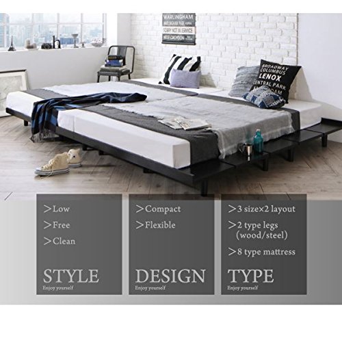 フロアベッド シングル フレームカラー：ブラック マットレス