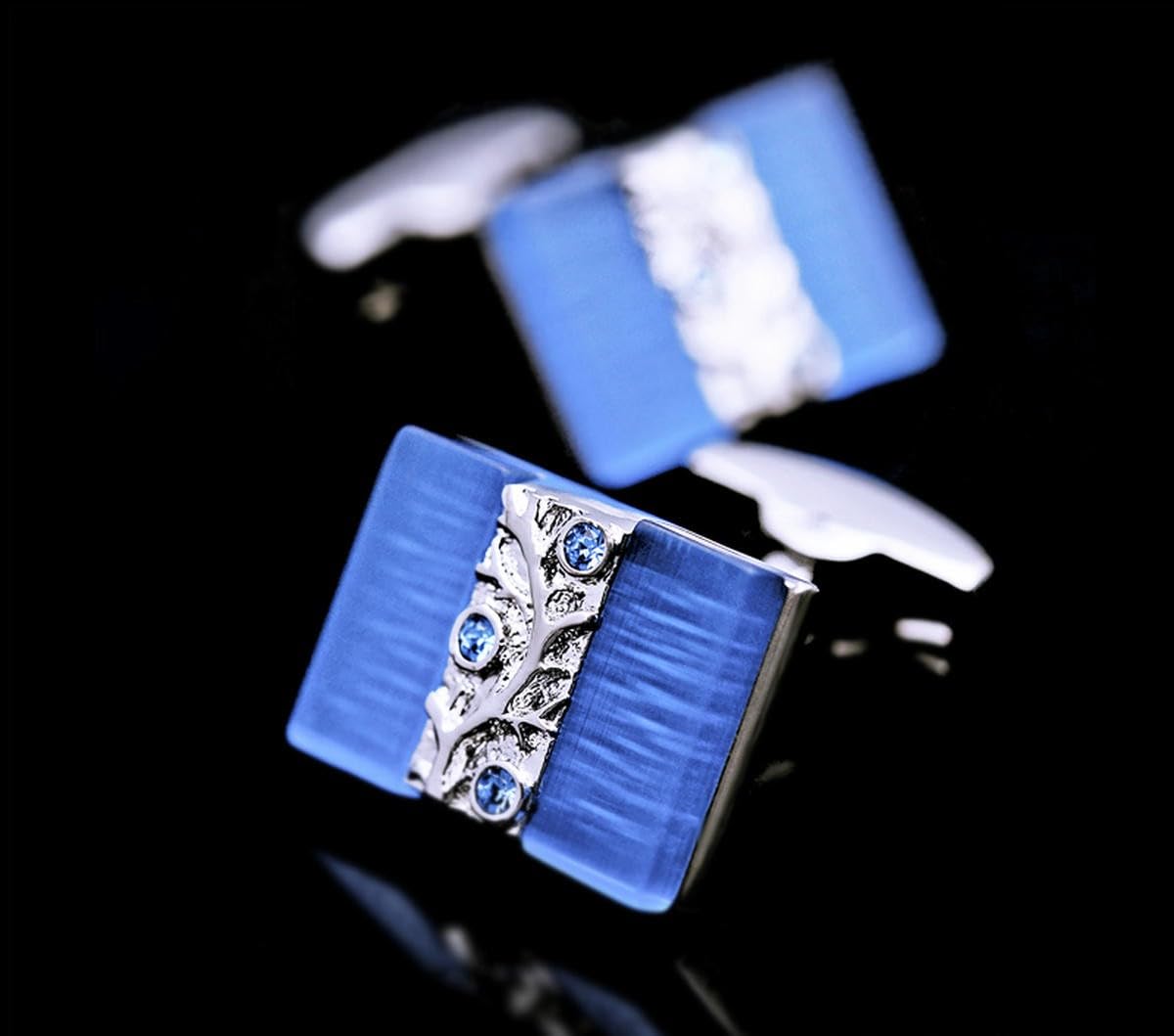 Gemelos de Camisa de joyería para Hombre diseñador Marca Blue Cuff Link Boda Masculina Lujo Botón Masculino Invitados
