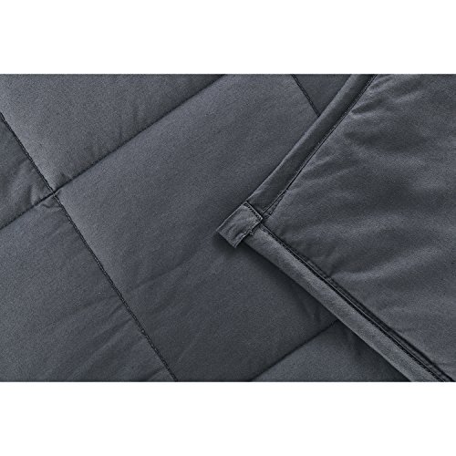 Premium Cotton Weighted Heavy Blanket Couple | 80''x90'',30lb | Adult Women Men | King Size | Dark Grey - Thumbnail 2